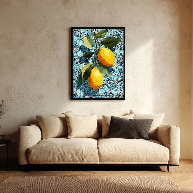 Citrus Splash Canvas Wall Painting - Black Frame media 1