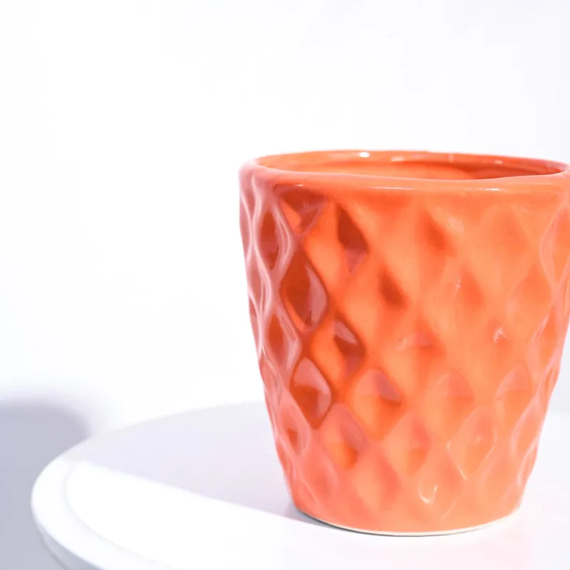 Ugaoo Argyle Orange Ceramic Pot media 4