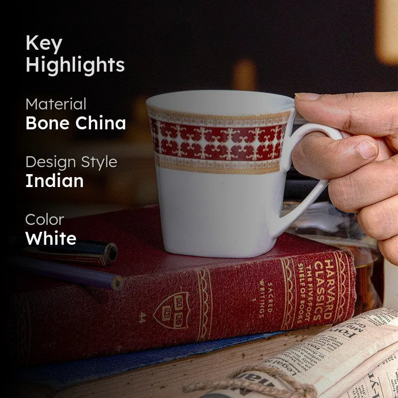 Sonaki Amiya Ethnic Bone China Tea Cup (180 mL Each) - Set Of Six media 2