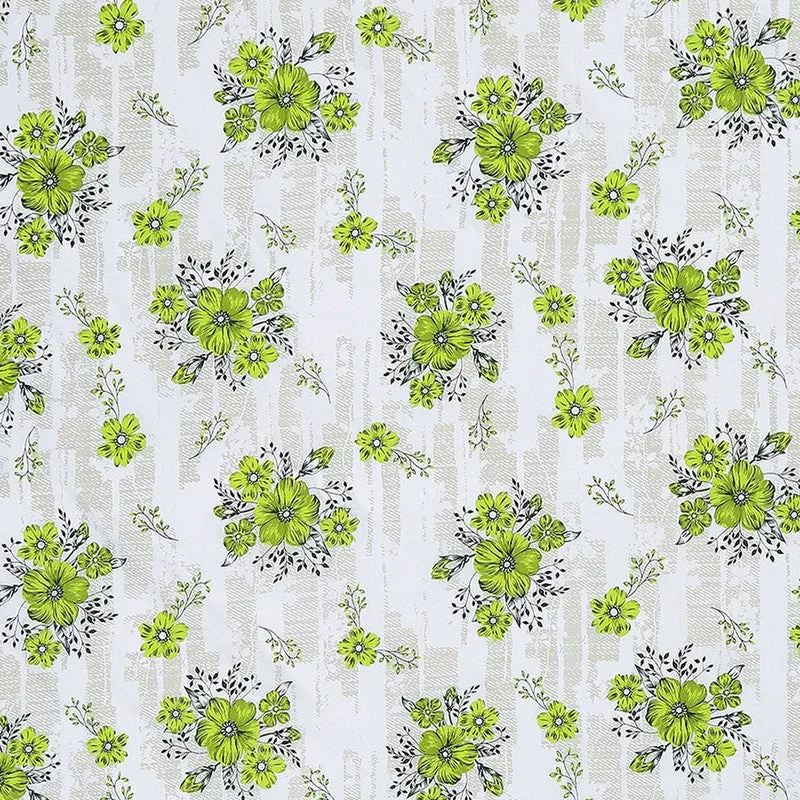 Monte Carlo Bloom Bliss I Cotton Bedsheet (Green,White) - 104 TC media 7