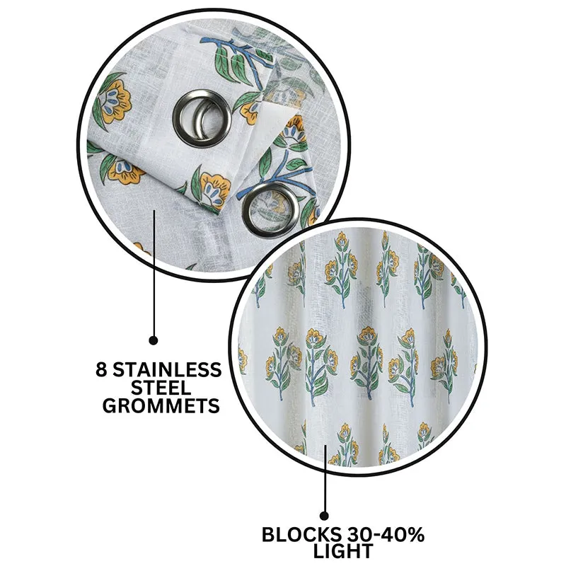 Caelra Linen Texture Sheer Curtain - Set Of Two media 3