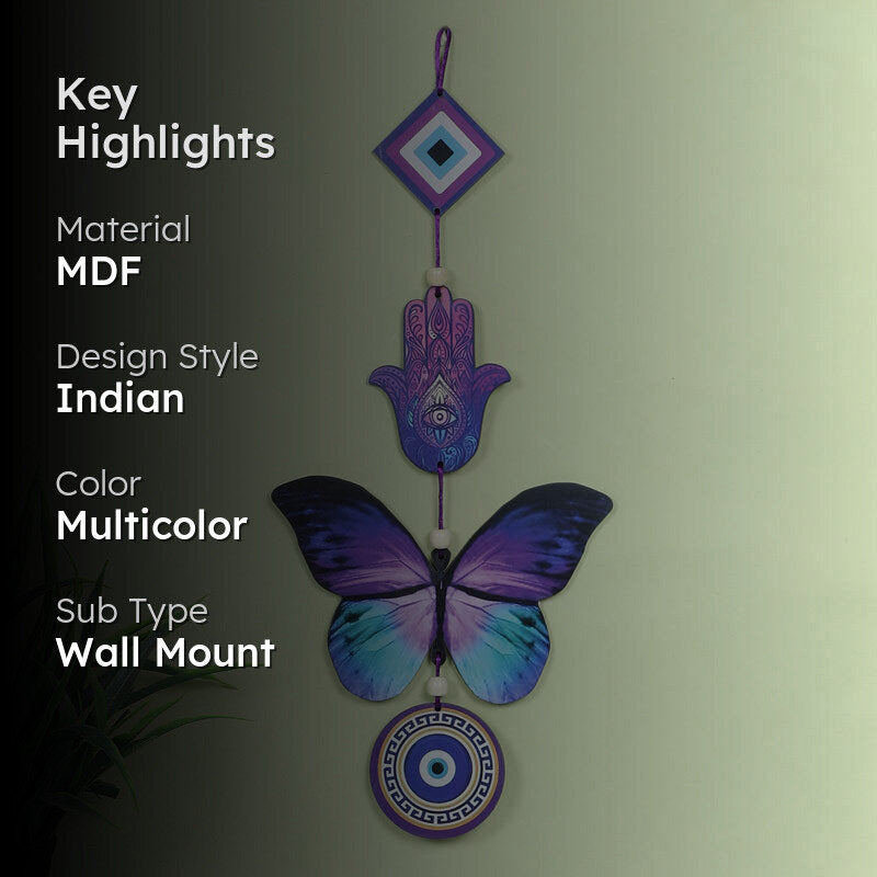 Ethereal Evil Eye Hamsa MDF Wall Hanging media 2