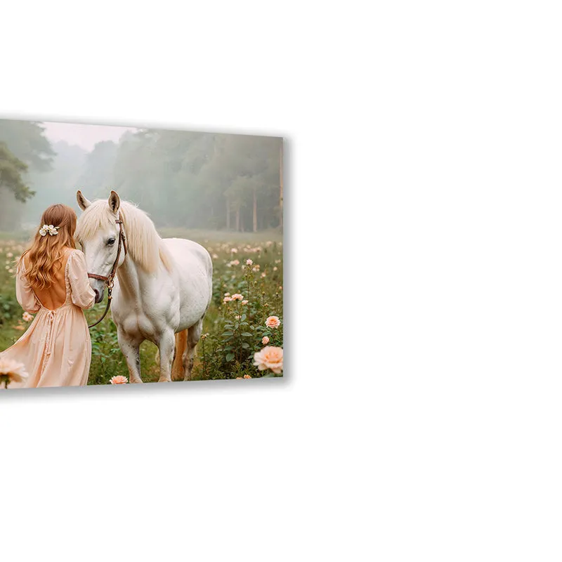 Girl & Horse Cotton Canvas Wall Art media 6