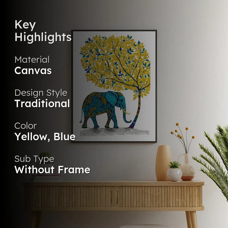 Neela Haathi Canvas Wall Art media 2
