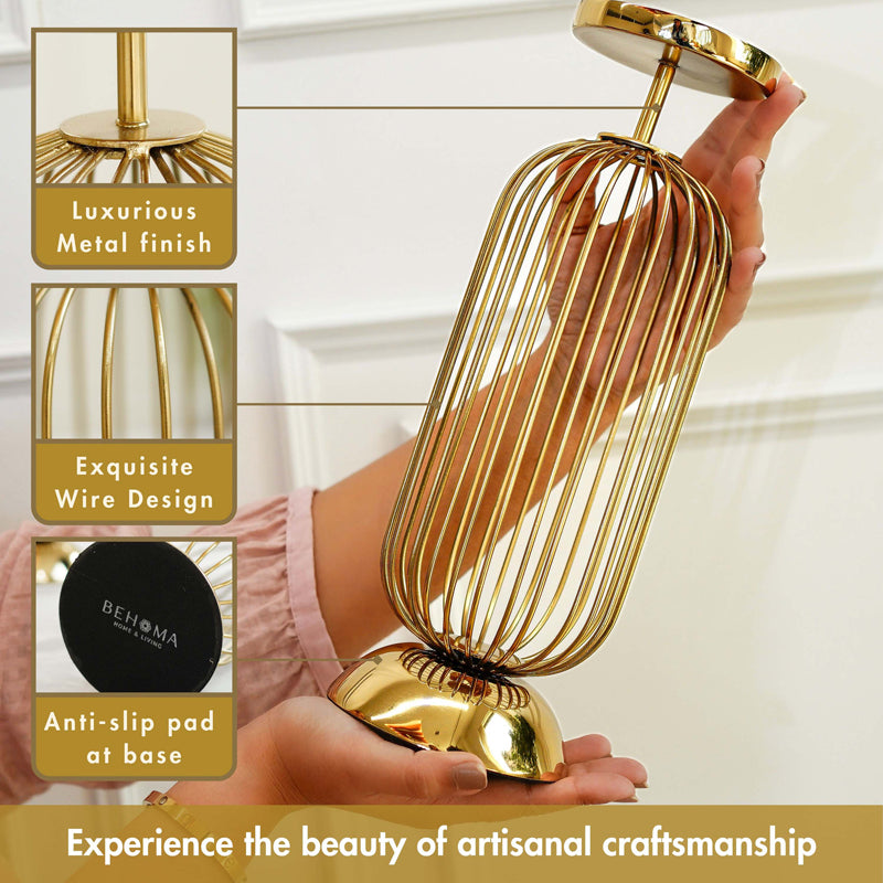 Aurin Metal Candle Holder - Set Of Two media 8