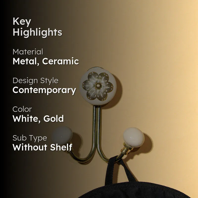 Rana Floral Filigree Wall Hook - White media 2