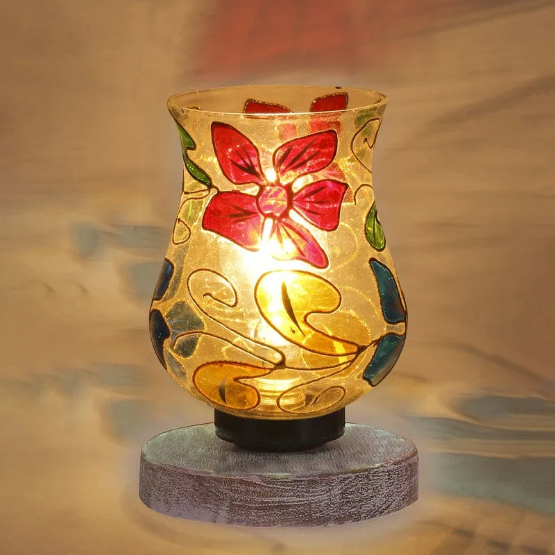 Glimora Mosaic Glass Table Lamp With Wooden Base - Multicolor media 7