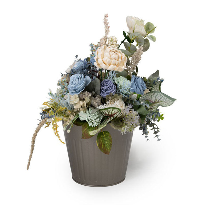 Ilya Solawood Flower Bunch With Metal Pot media 4