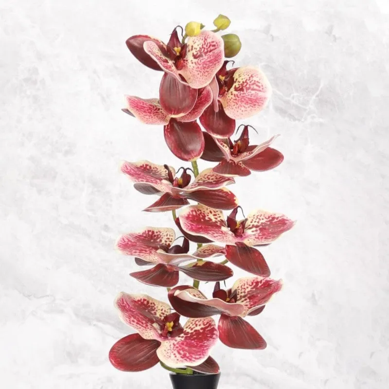 Decorative Artificial Orchids Flowers Stick - Red media 5