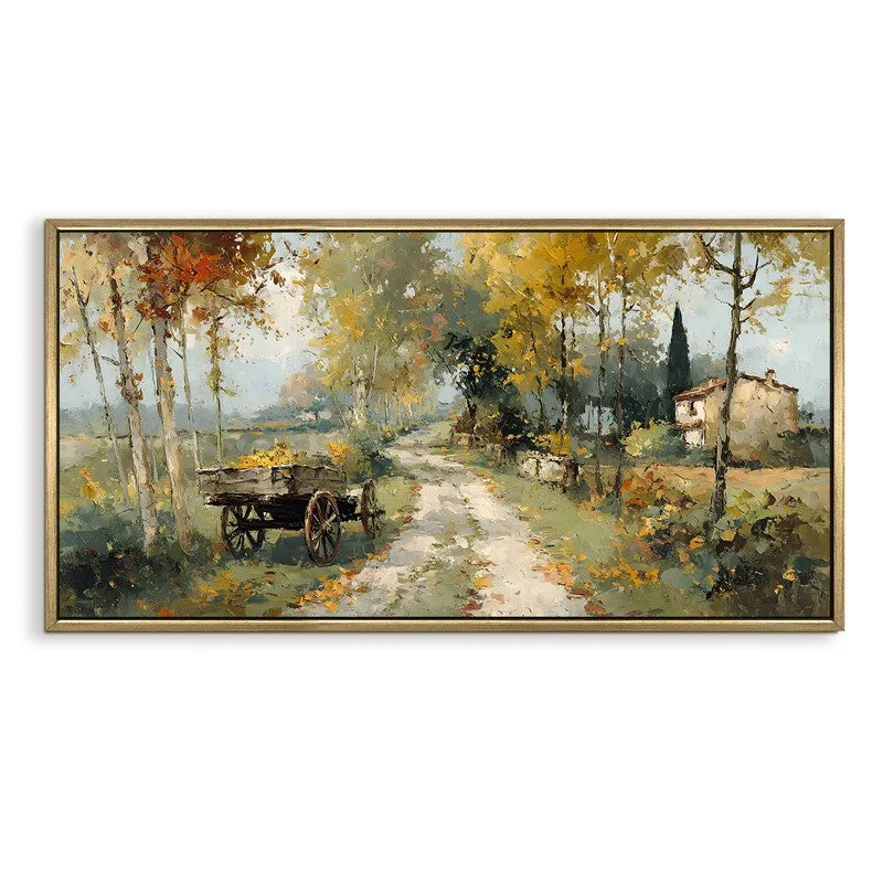 Rustic Tree-Lined Cottage Path Wall Art media 4