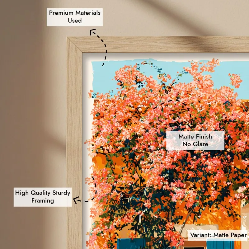 Sunny Day Canvas Wall Painting - Brown Frame media 7