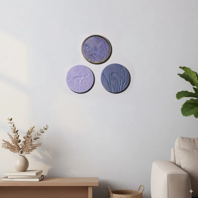 Purple Haze Wooden Wall Plates - Set Of Three media 1