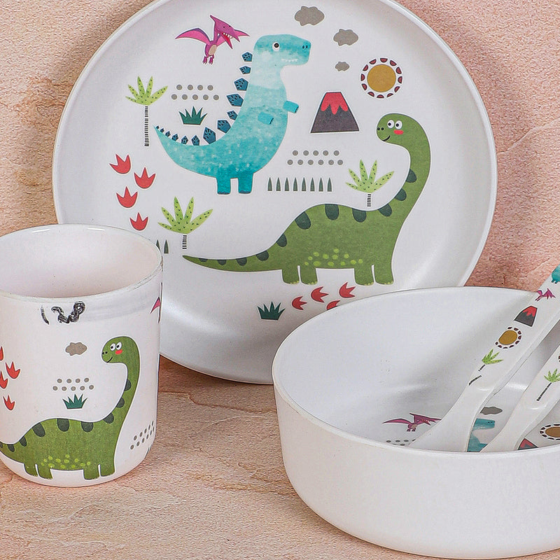 Dino Doodle Kids Dinner Set - Five Piece Set media 3