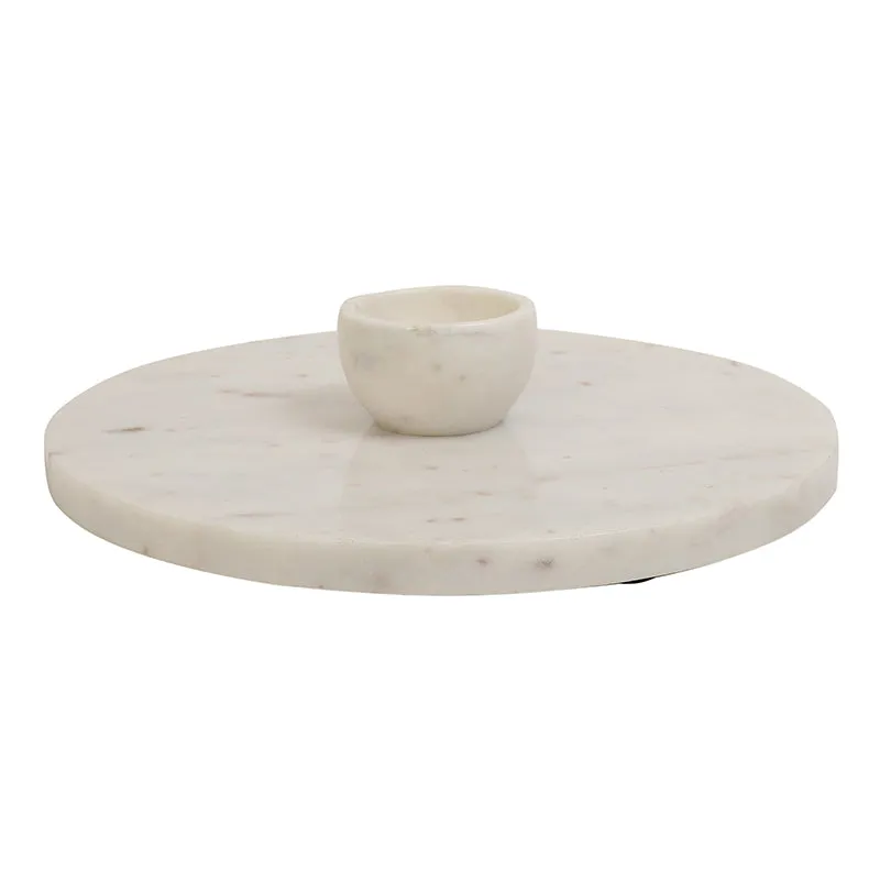 Marvella Round Marble Serving Platter With Bowl (50 ML) - Two Piece Set media 4