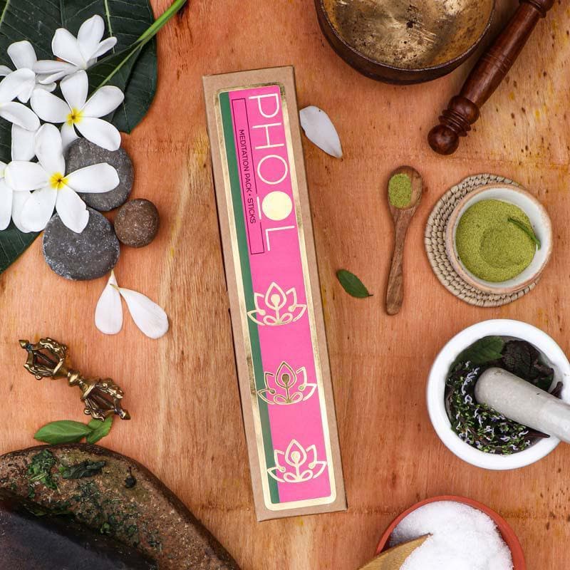 Phool Meditation Combo Pack - Natural Incense Sticks Nagchampa & Patchouli media 3