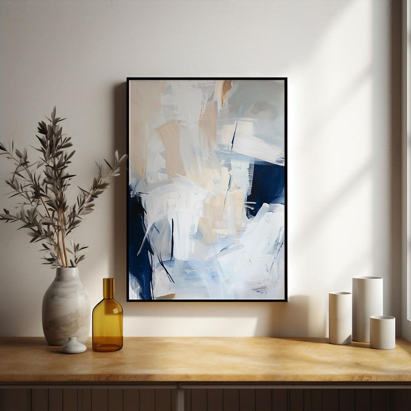 Ultramarine Flux Framed Canvas Wall Painting media 5