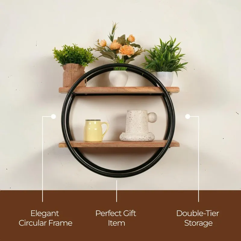 Zalvin Boho Wooden Shelves Wall Rack media 5