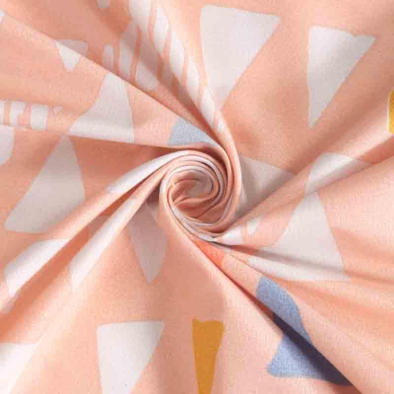 Peppy Triangles Bedsheet (Peach) - 130 GSM media 5
