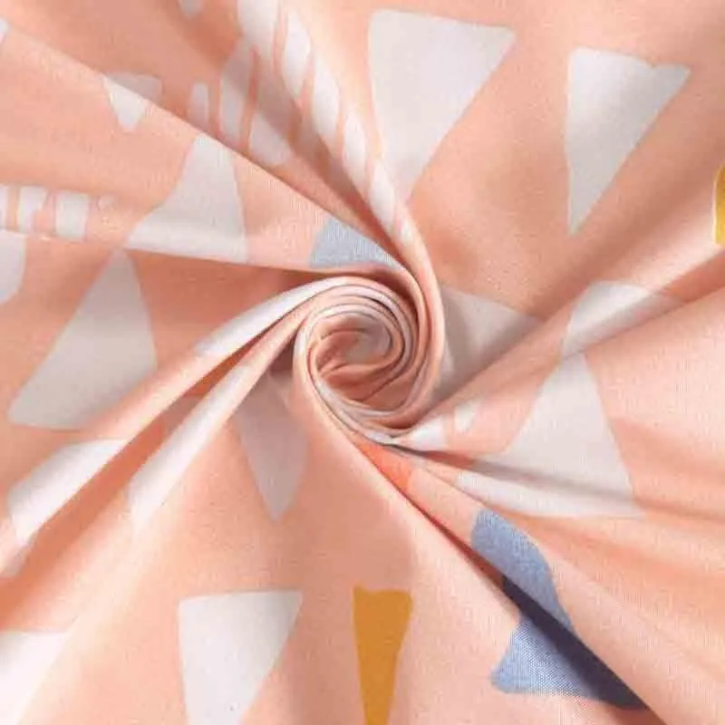 Peppy Triangles Bedsheet (Peach) - 130 GSM media 5