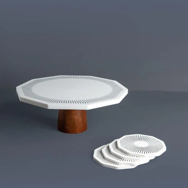 Giniro Cake Stand & Coaster Set - Five Piece Set media 3