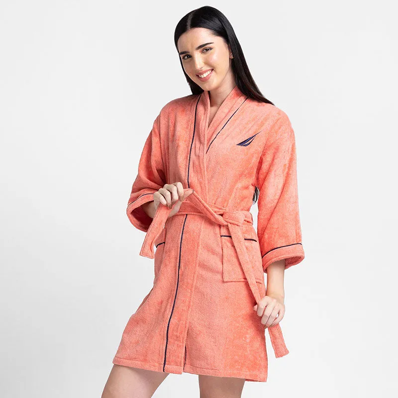 Nautica Cashmere Dreams Cotton Bath Robe - Coral media 5