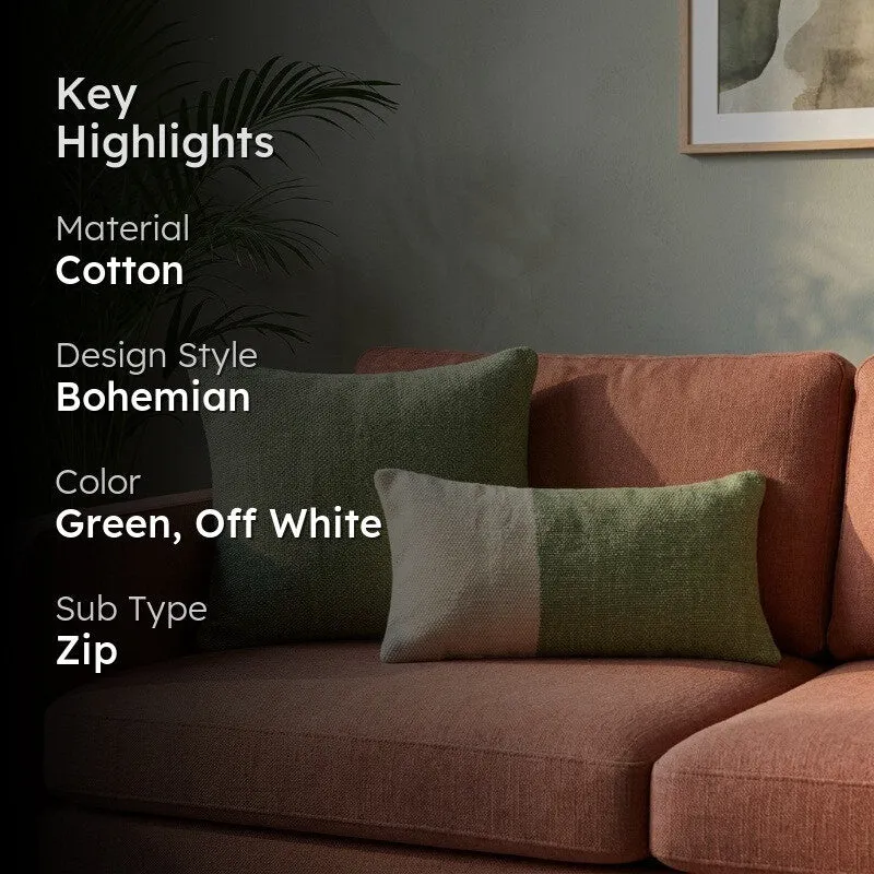 Colorblocked Cotton Cushion Cover - Set of Two media 2