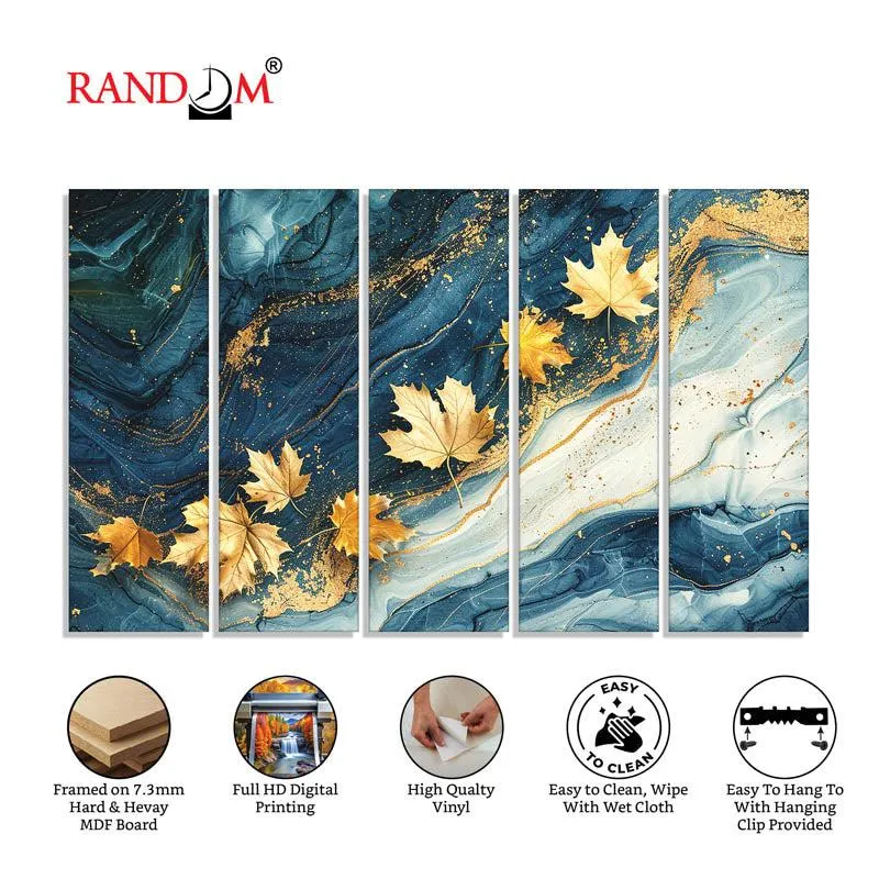 Autumn Clora Wall Painting - Set Of Five media 6