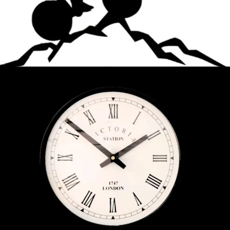 Biker Steel Analog Wall Clock - Black media 5