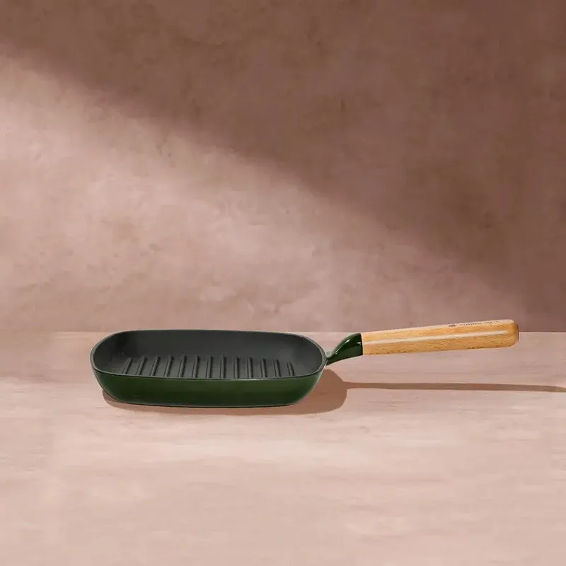 Cumin Co Enamel Cast Iron Grill Pan - Green media 5