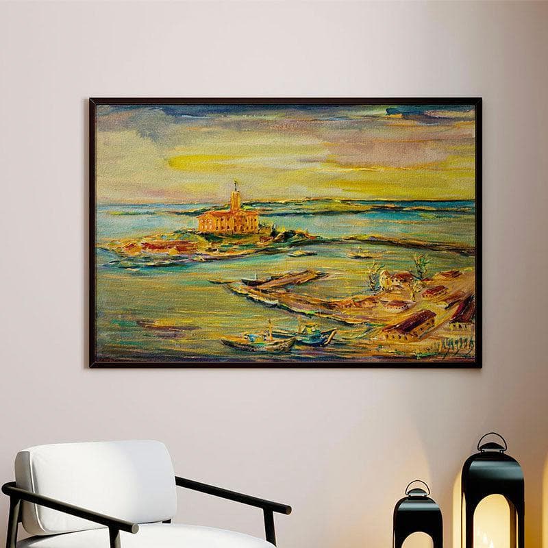 Vivid Sunset Canvas Wall Painting - Black Frame