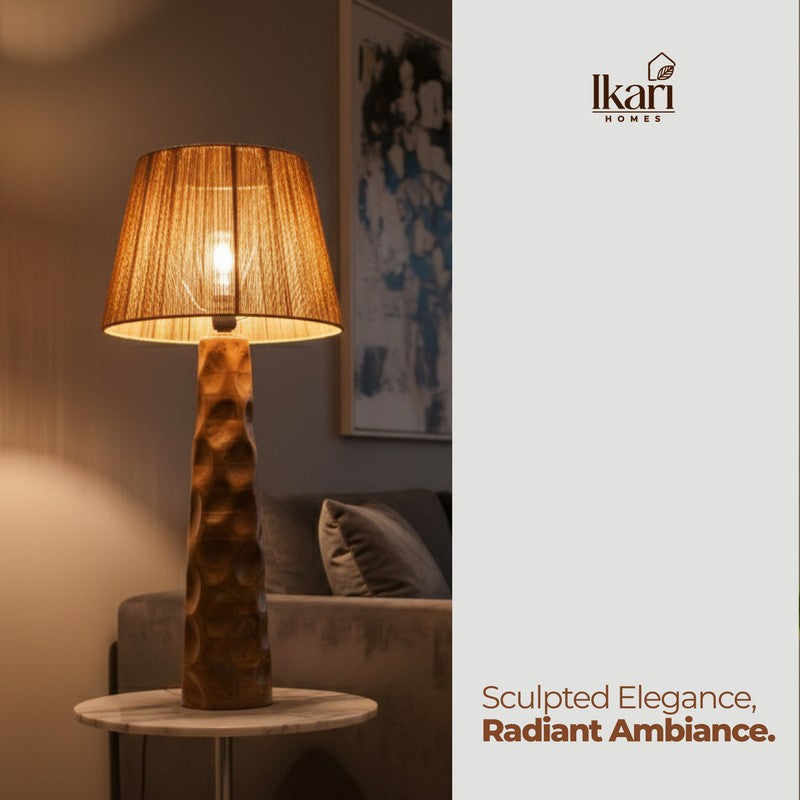Sculpted Raffia Mango Wood Floor Lamp media 10