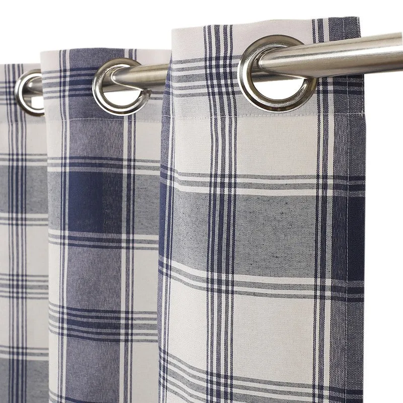 Gridline Drapes Curtain - Navy media 6