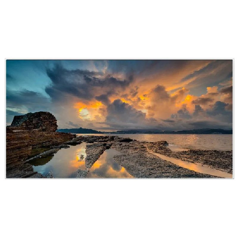 Sun Adorned Shore Canvas Wall Painting media 3