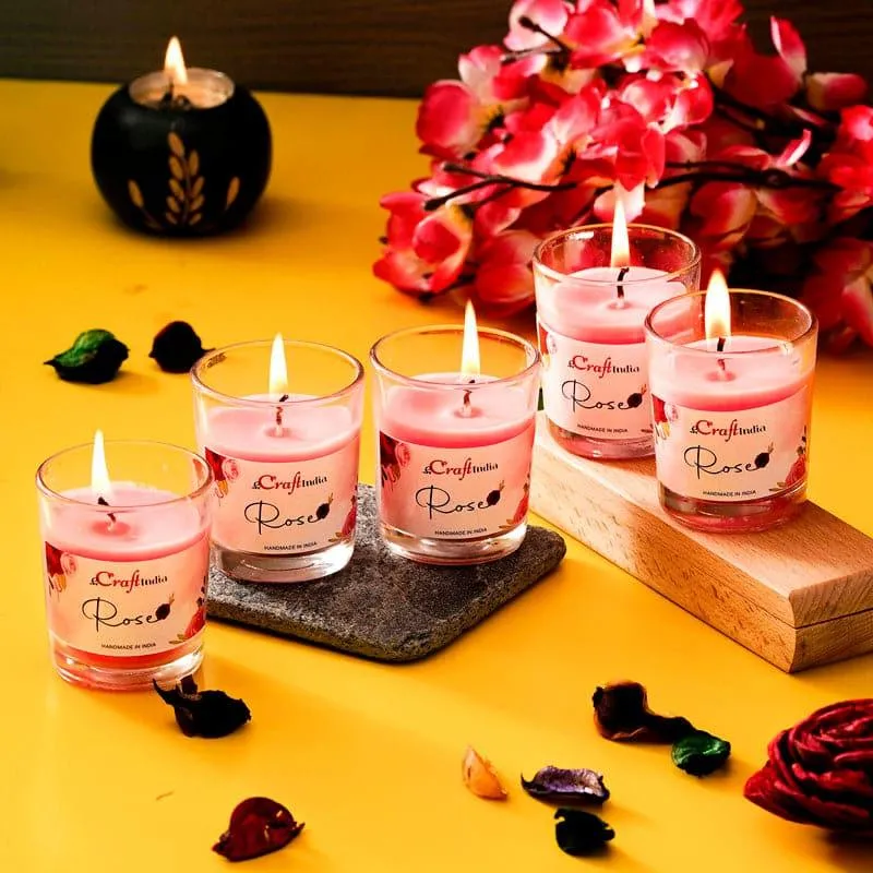 Seema Rose Scented Candle - Set Of Five media 3