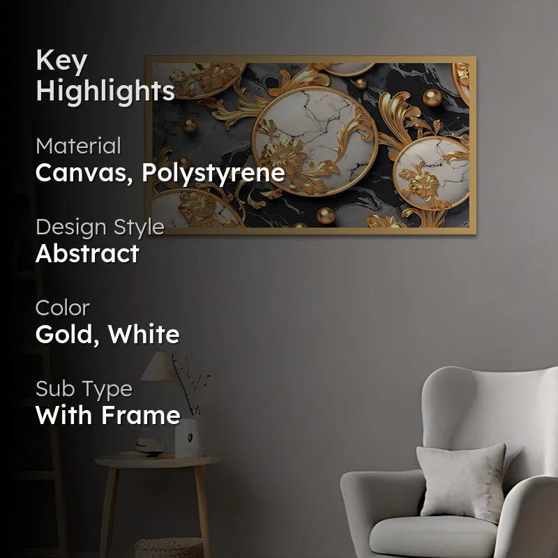 Goldo Pearls Wall Painting With Frame media 2