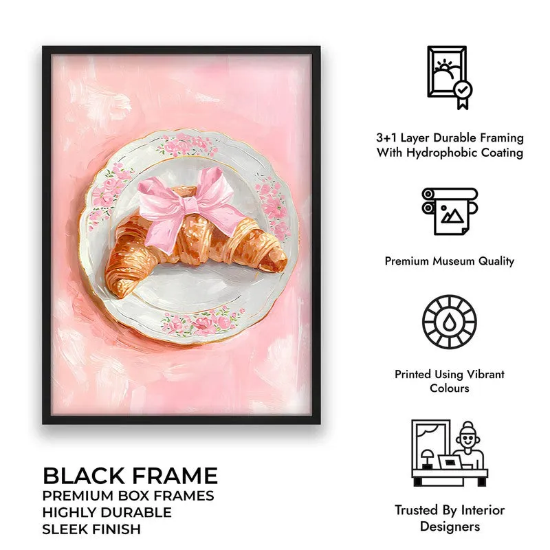 Croissant Bow Archival Canvas Wall Art - Black media 9