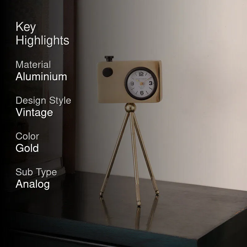 Filmo Cam Table Clock - Gold media 2