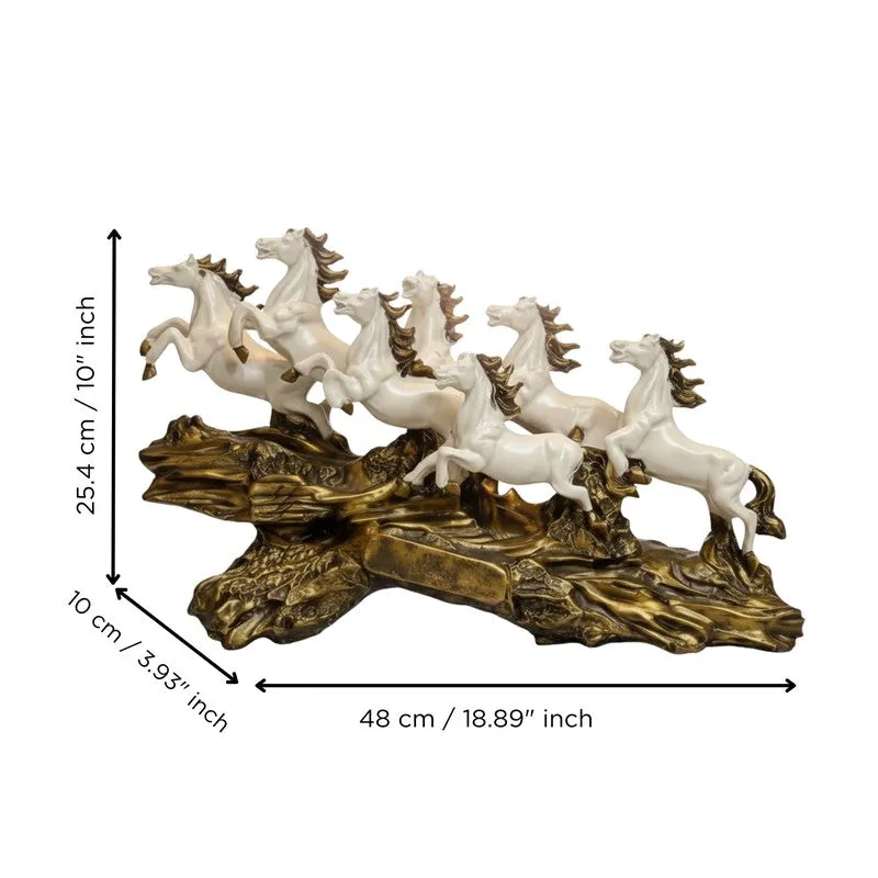 Galloping Grace Horse Resin Showpiece - White - 6