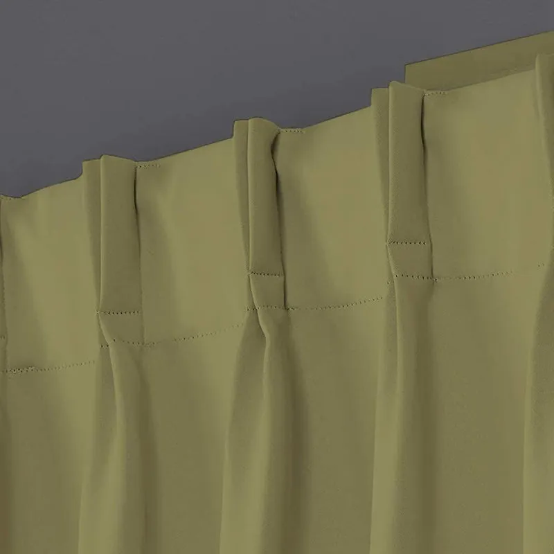 Noir Double Pinch Pleat Blackout Curtain - Khaki media 3