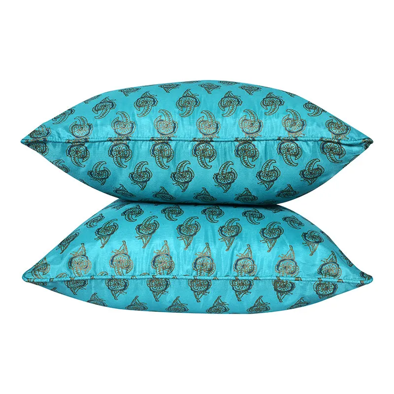 Turquoise Tales Printed Cushion Cover - Set Of Two media 5