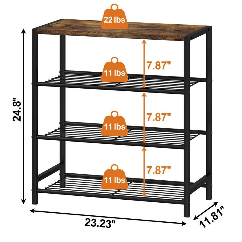 Reliable Metal Shoe Rack - Black,Brown media 8