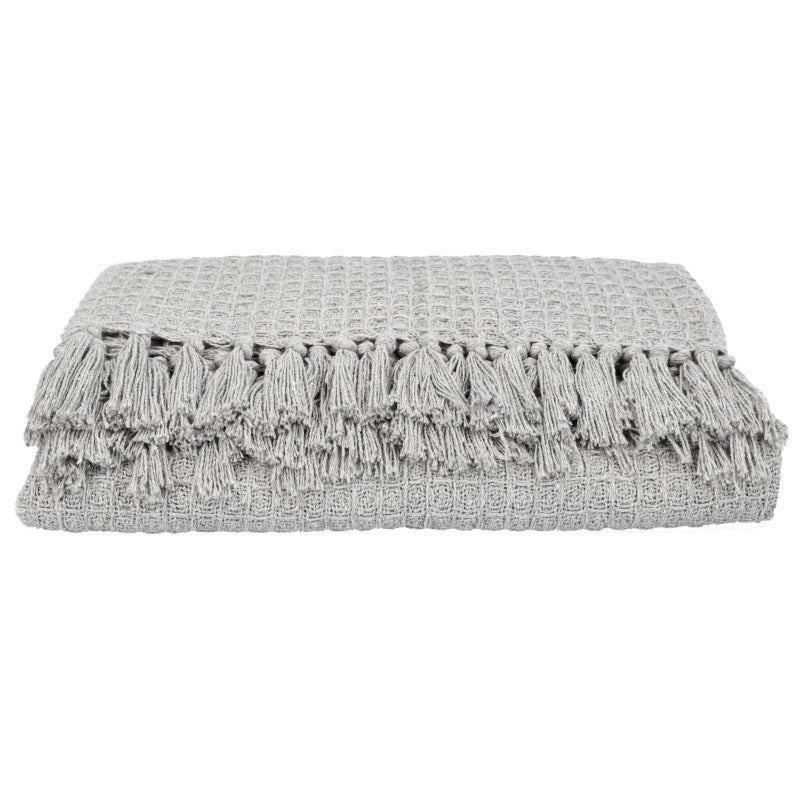 Sona Cotton Plaid Throw - Grey media 5