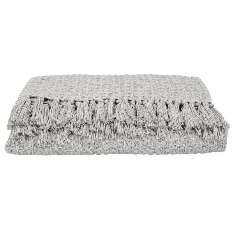 Sona Cotton Plaid Throw - Grey media 5