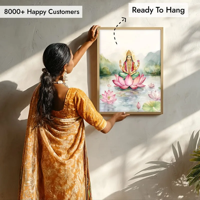 Vishnupriya Spiritual Archival Paper Wall Painting - Natural Brown Frame media 7