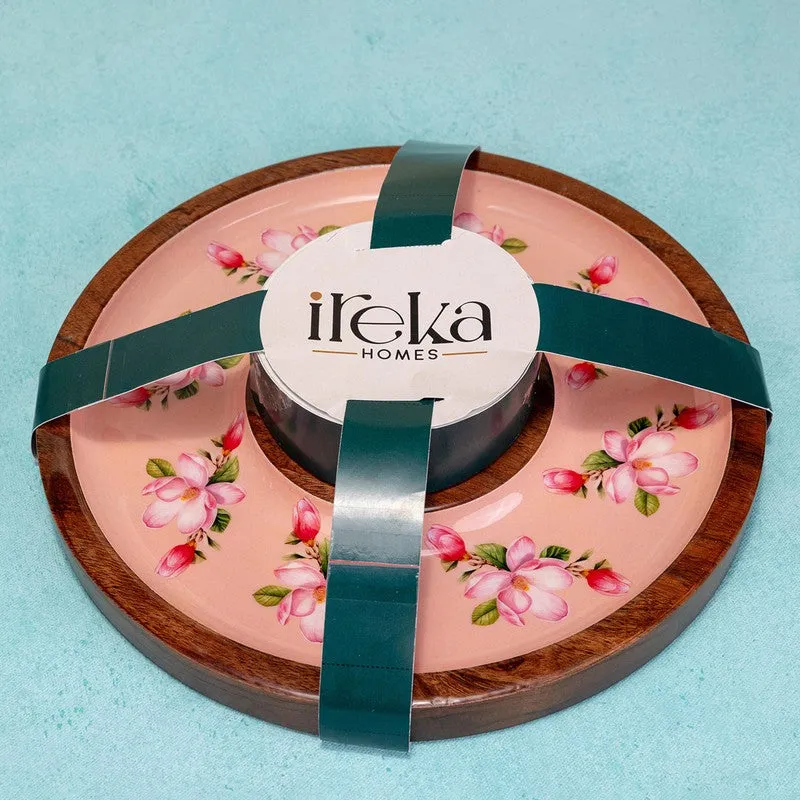 Maple Mark Dessert (Wood,Ceramic) Platter - Two Piece Set media 6
