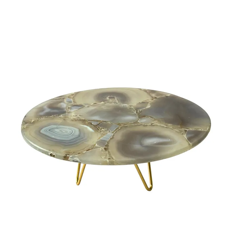 Myrla Handcrafted Agate Cake Stand - Turquoise media 4