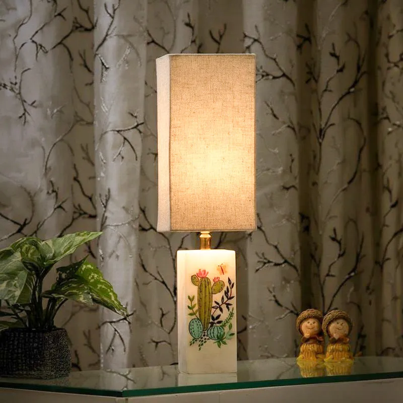 Glimmer Glam Cactus Fabric Table Lamp - Multicolor media 1