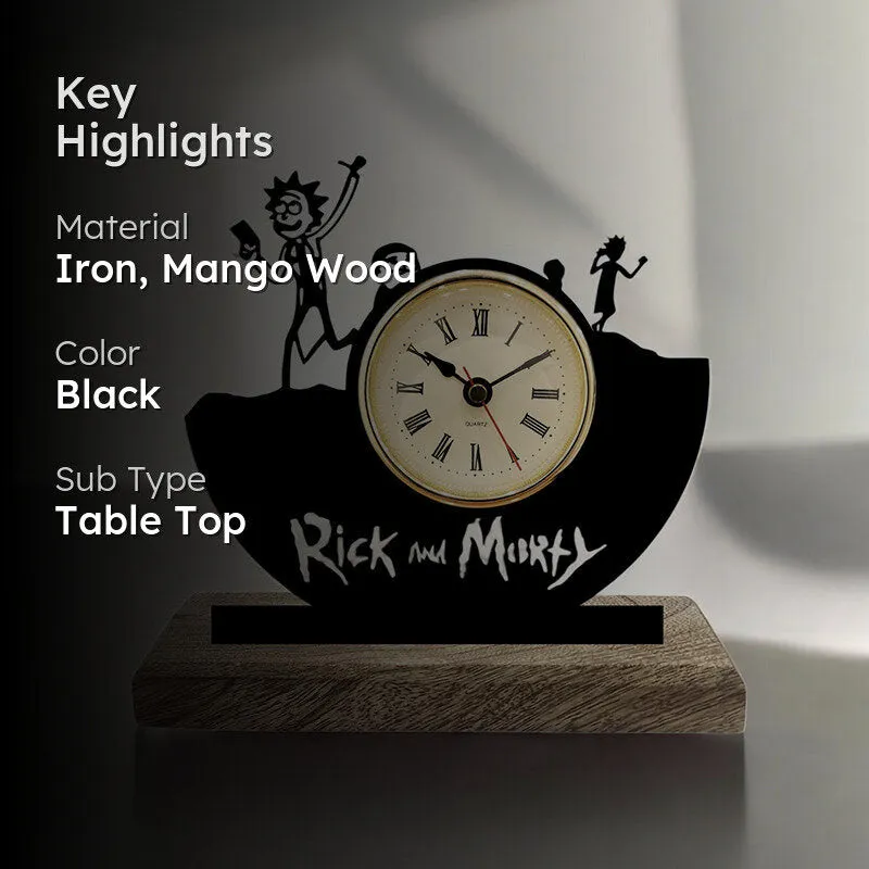 Rick & Morty Noir Analog Table Clock media 2