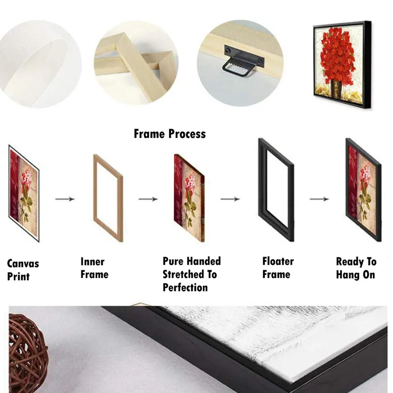 Bronze Horizon Abstract Canvas Wall Art With Frame - Brown media 2