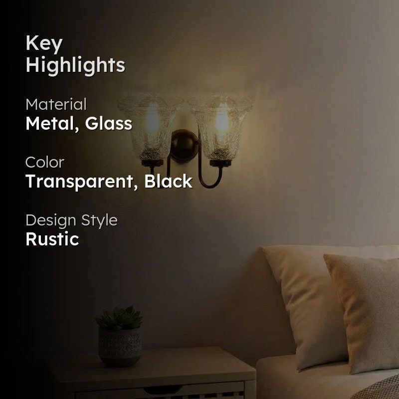 Warm Glow Dual Shade Glass Wall Lamp media 2